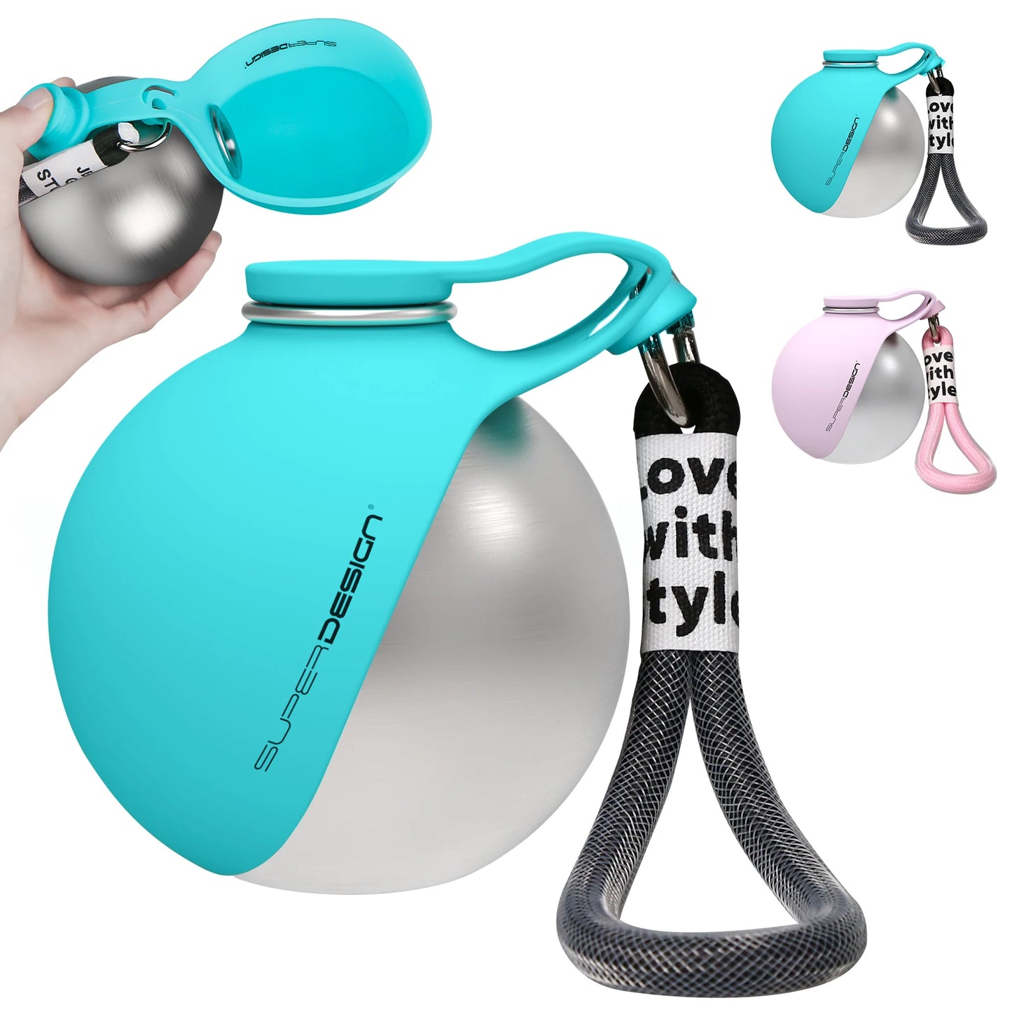 Bouteille d'eau portable 2-en-1 pour chien – Anti-fuite & Inox